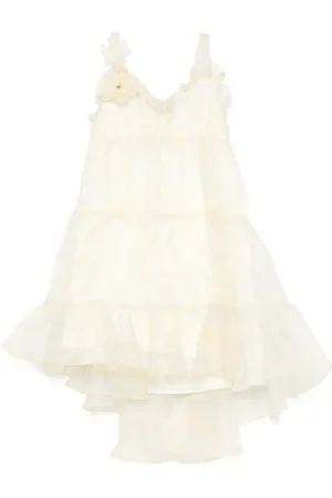 Elisabetta Franchi Floral-apliqué organza dress
