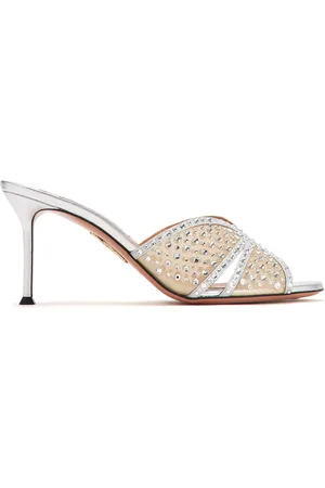 Aquazzura 75mm leather mules