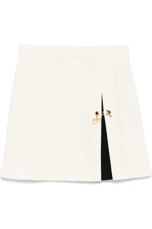 Elisabetta Franchi Two-tone crepe mini skirt