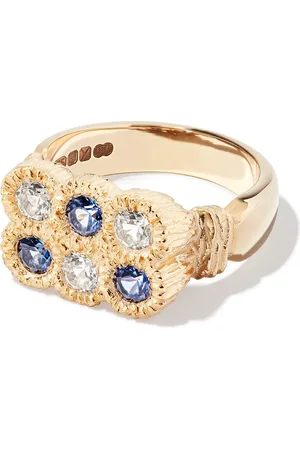 Bleue Burnham 9kt yellow Flowers Grow Together sapphire ring