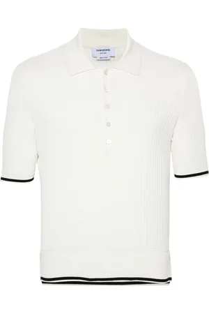 Thom Browne Striped-edge polo jumper