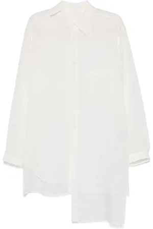 YOHJI YAMAMOTO Cellulose loan unbalanced collar shirt