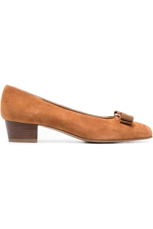 Salvatore Ferragamo Suede bow-detail pumps