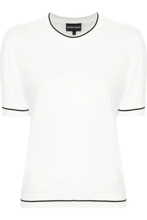 Emporio Armani Logo-embroidered knitted top