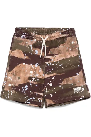 Msgm Paint splatte-detail track shorts