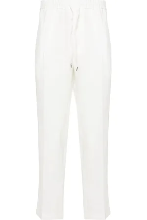 BRIGLIA Wimbledons mid-rise linen tapered trousers