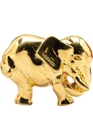 Hermès 20th Century Plated Elephant Pin Brooch costume brooch