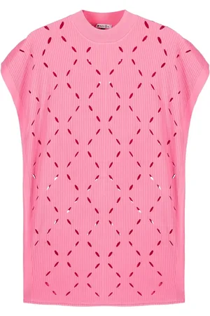 KRIZIA Cut out-detail short-sleeved knitted top