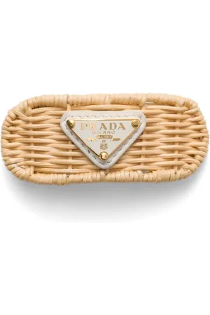 Prada Triangle-logo interwoven hair clip
