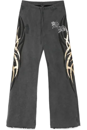 Balenciaga Rhinestone-logo track pants