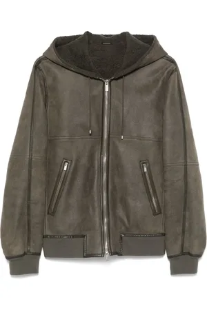 Hermès 2010s hooded leather jacket