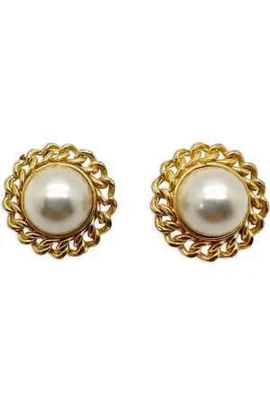 JENNIFER GIBSON JEWELLERY 1990s pre-owned faux-pearl chain-link earrings