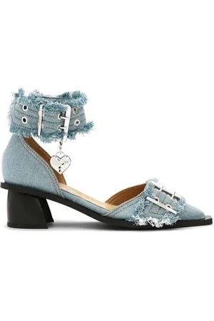 Ganni 50mm Denim Feminine pumps