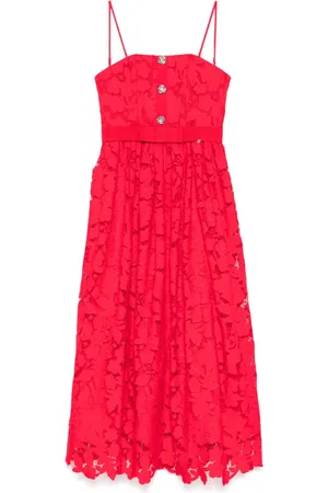 NISSA Floral-lace midi dress