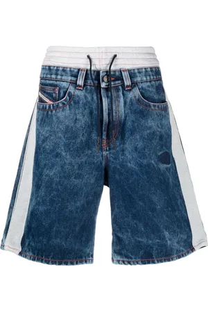 Diesel Drawstring-waistband denim bermuda shorts
