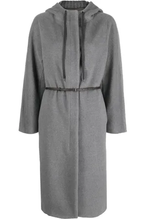 Fabiana Filippi Drawstring-hood belted midi coat