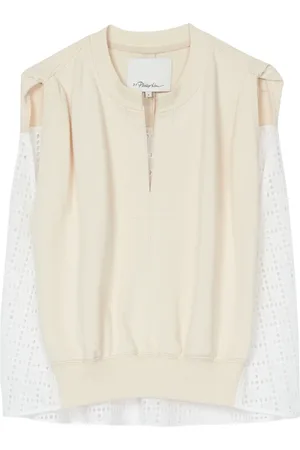 3.1 Phillip Lim Broderie anglaise french terry top