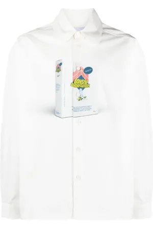BONSAI Photograph-print -pointed-collar shirt