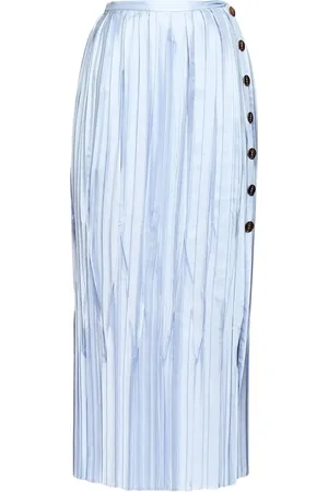Salvatore Ferragamo Pleated silk midi skirt