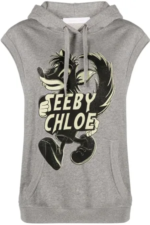 See by Chloé Sleeveless drawstring-hoodie