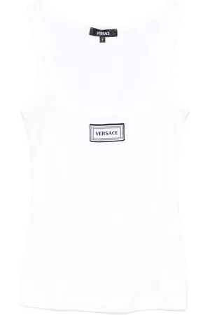 VERSACE Logo-patch tank top