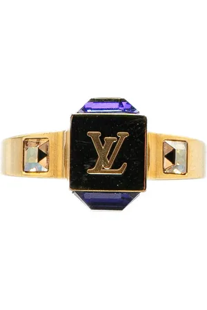 LOUIS VUITTON 2011 Plated Crystal Gamble Cocktail Ring costume ring