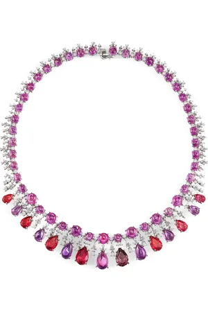 Anabela Chan 18kt white gold Pomegranate Tutti Frutti necklace