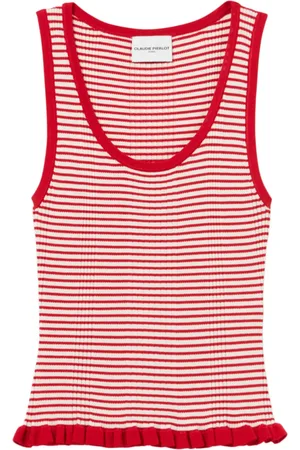 Claudie Pierlot Striped fine-knit tank top