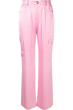Nanushka Cais straight-leg satin cargo trousers