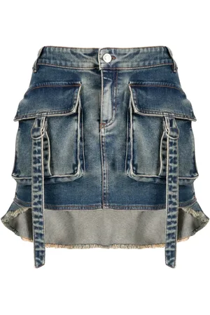 BLUMARINE Ruffle-detailing cotton skirt