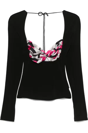 Marine Serre Scarf-detailing blouse