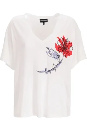 Emporio Armani Floral-print V-neck T-Shirt