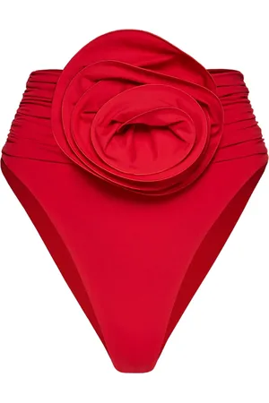 MAGDA BUTRYM Floral-appliqu?? high-waisted bikini bottoms