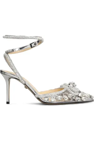 Mach & Mach 80mm crystal-embellished pumps