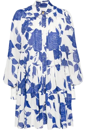 AJE Rose-print cotton shirtdress