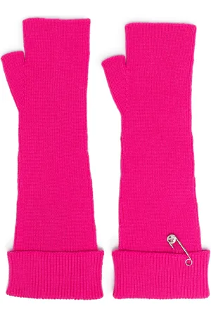 VERSACE Safety-Pin knitted fingerless gloves