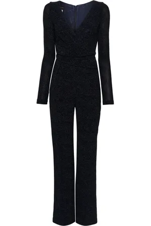 TALBOT RUNHOF Wide-leg shimmering-effect jumpsuit