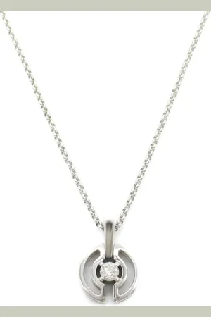 Bvlgari 2010s pre-owned 18kt white gold Parentesi diamond necklace