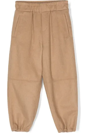 Fendi Elastic-waist flannel trousers