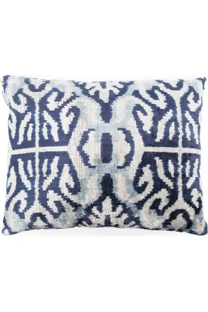 Les-Ottomans Jacquard silk velvet cushion