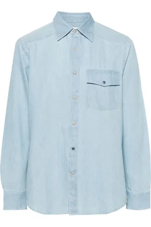 Paul Smith Spread-collar lightwash denim shirt
