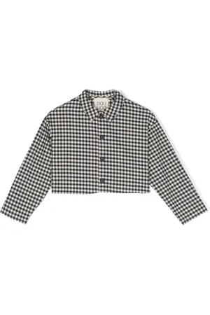 DOUUOD KIDS Lucky gingham cropped jacket
