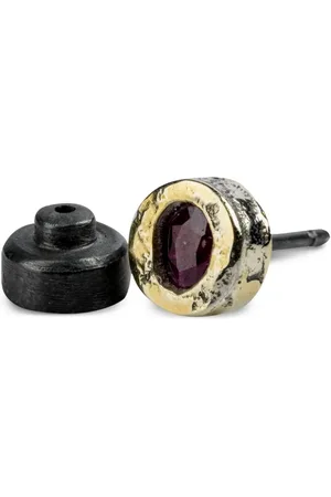 PARTS OF FOUR 18K gold sterling silver ruby earring