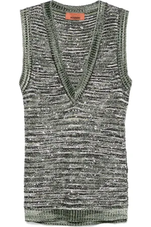 Missoni Sequined slub-knit tank top