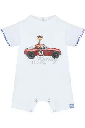 Lapin House Graphic-print cotton rompers