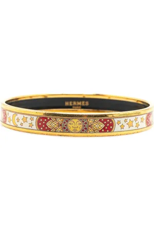 Hermès 20th Century Narrow Carpe Diem Enamel Bangle 62 costume bracelet
