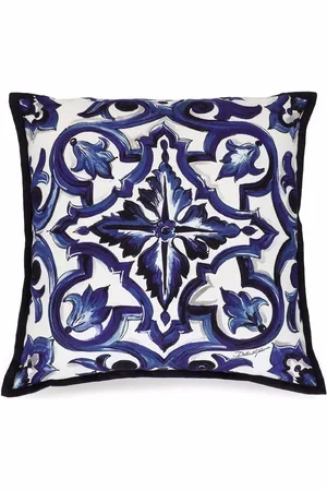 Dolce & Gabbana Small Blu Mediterraneo-print canvas cushion