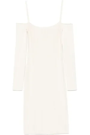 MUGLER Boning-detail knitted midi dress
