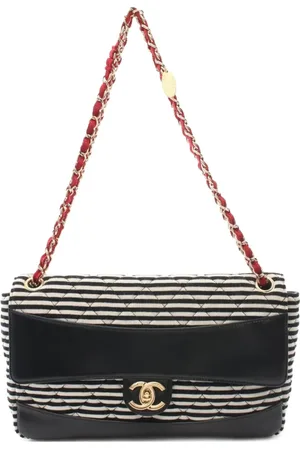 CHANEL 2014 striped shoulder bag