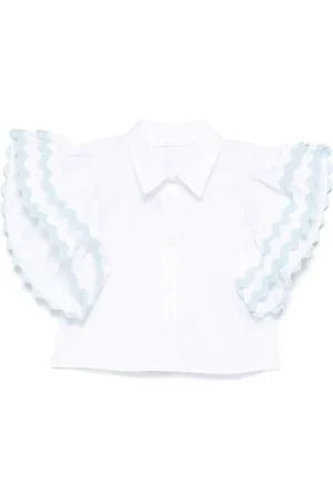 MISS GRANT Scallop-trim shirt